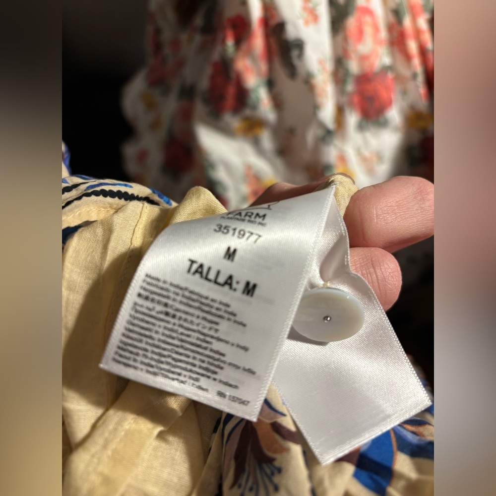 new Farm Rio sand nature land organic cotton belted mini dress - Picture 7 of 8